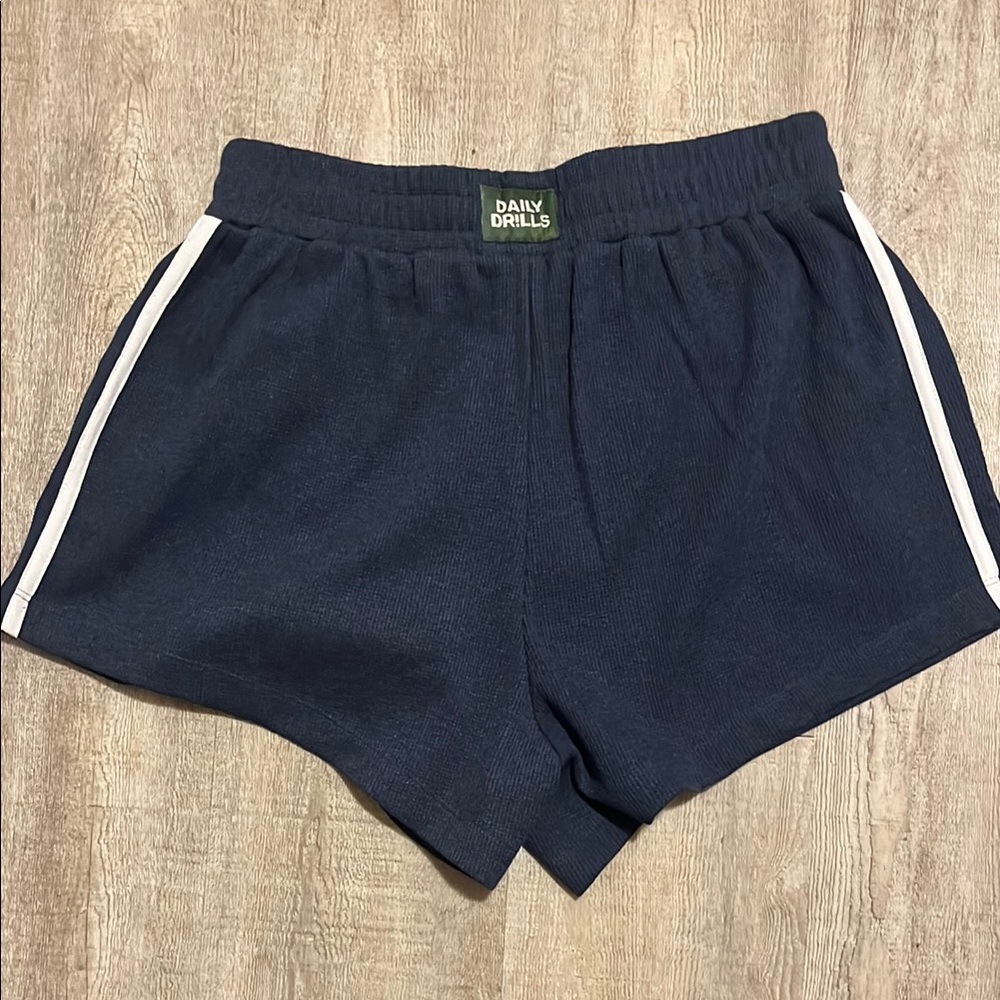 Daily Drills Navy Shorts with White Side Stripes